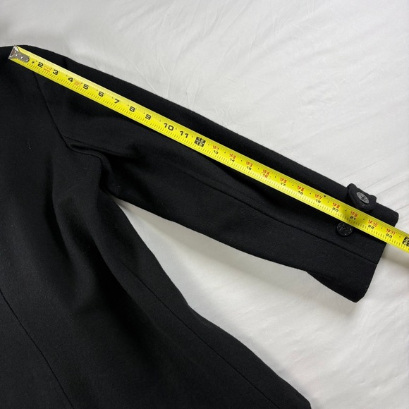 Eddie Bauer Pea Coat Womens XS Wool Blend Double Breasted Black Nautical Classic - Picture 8 of 8